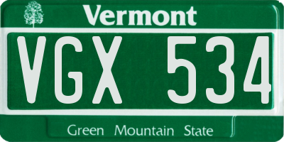 VT license plate VGX534
