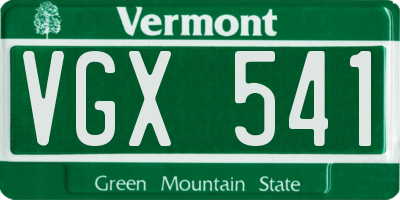 VT license plate VGX541