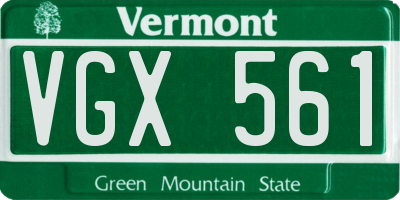 VT license plate VGX561
