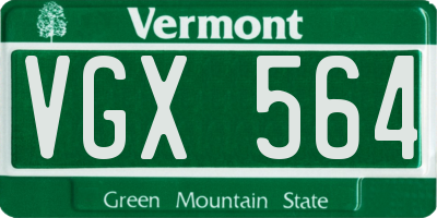 VT license plate VGX564