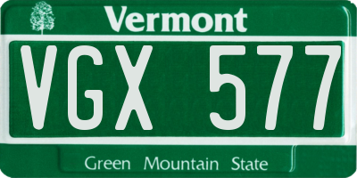 VT license plate VGX577