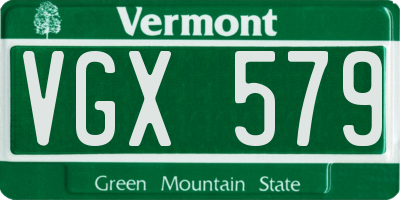 VT license plate VGX579
