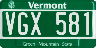 VT license plate VGX581