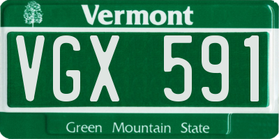 VT license plate VGX591