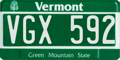 VT license plate VGX592
