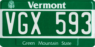 VT license plate VGX593