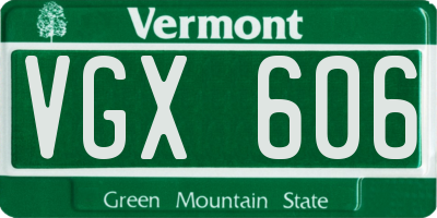 VT license plate VGX606