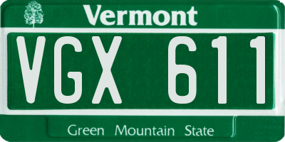 VT license plate VGX611