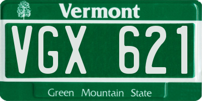 VT license plate VGX621