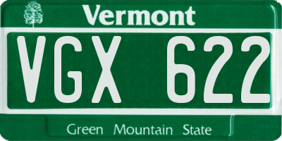 VT license plate VGX622