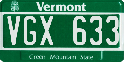 VT license plate VGX633