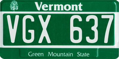VT license plate VGX637