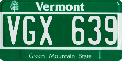 VT license plate VGX639