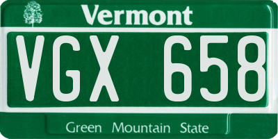 VT license plate VGX658