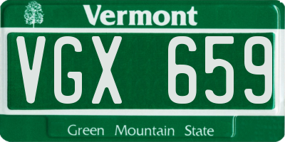 VT license plate VGX659
