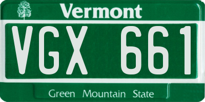 VT license plate VGX661