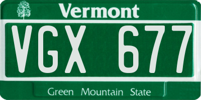 VT license plate VGX677