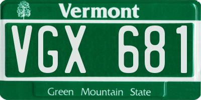 VT license plate VGX681