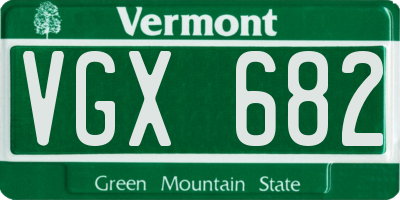 VT license plate VGX682