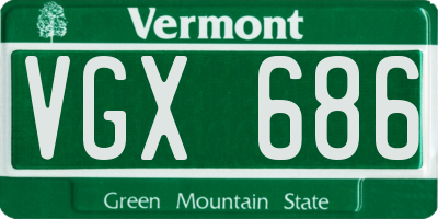 VT license plate VGX686