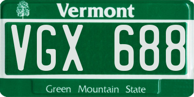 VT license plate VGX688