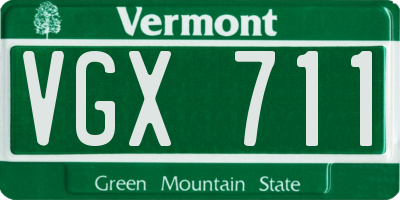 VT license plate VGX711