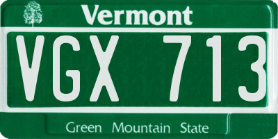 VT license plate VGX713