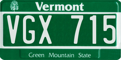 VT license plate VGX715