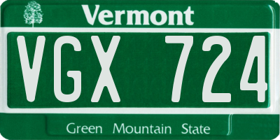 VT license plate VGX724