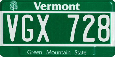 VT license plate VGX728