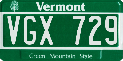 VT license plate VGX729