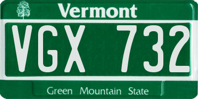VT license plate VGX732