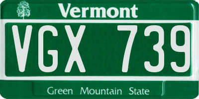 VT license plate VGX739