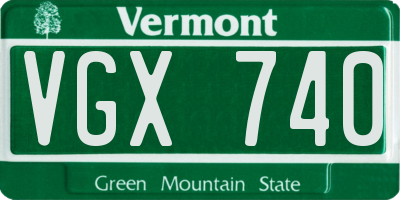 VT license plate VGX740