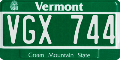 VT license plate VGX744