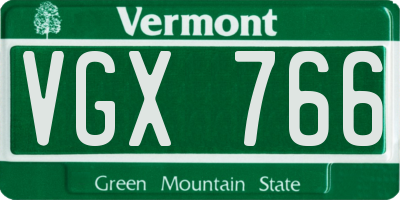 VT license plate VGX766