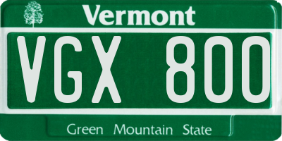 VT license plate VGX800