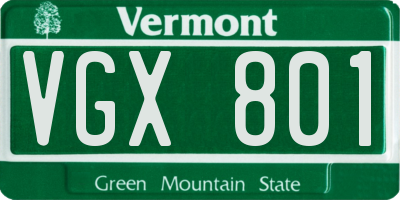 VT license plate VGX801
