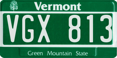 VT license plate VGX813