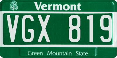 VT license plate VGX819