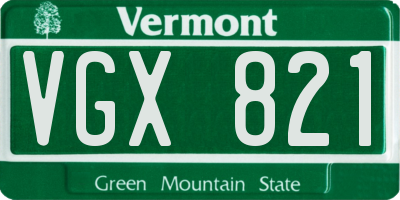 VT license plate VGX821