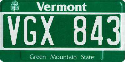 VT license plate VGX843
