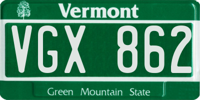 VT license plate VGX862