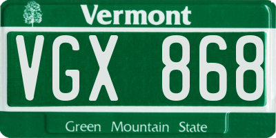 VT license plate VGX868