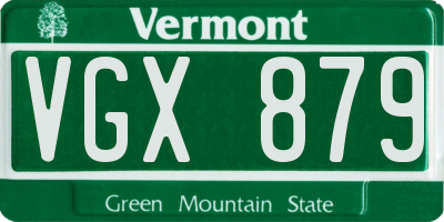 VT license plate VGX879