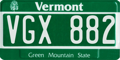VT license plate VGX882
