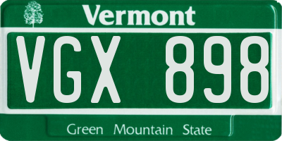 VT license plate VGX898