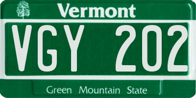 VT license plate VGY202