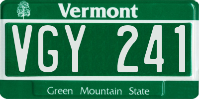 VT license plate VGY241