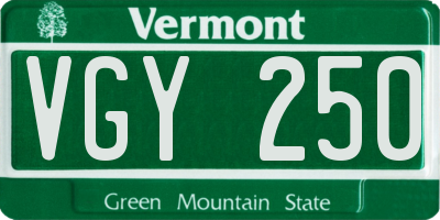 VT license plate VGY250